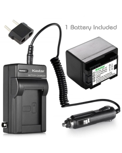 Kastar (FULLY DECODED) Battery (1-Pack) + Charger for Canon BP-727 and VIXIA HF M50, HF M52, HF M500, HF R30, HF R32, HF R40, HF R42, HF R50, HF R52, HF R60, HF R62, HF R300, HF R400, HF R500, HF R600