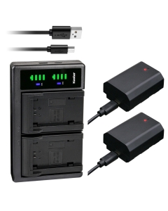 Kastar 2-Pack Battery and LTD2 USB Charger Compatible with Sony Alpha 7R V Mirrorless Camera, FX3, FX30 Digital Cinema Camera, FX30 Super 35 Camera, Alpha 9 α9, Alpha A9 / ILCE-9, Alpha A 9 Camera