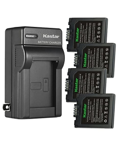 Kastar 4-Pack Battery and AC Wall Charger Replacement for Panasonic CGA-S001 DMC-FX1GC-A, DMC-FX1GC-D, DMC-FX1GC-G, DMC-FX1GC-R, DMC-FX1GC-S, DMC-FX5, DMC-FX5BS, DMC-FX5EG, DMC-FX5EG-A, DMC-FX5EG-S