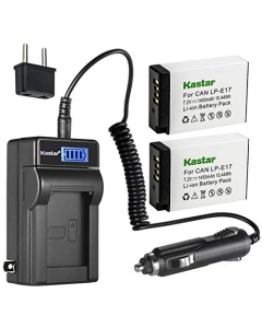 Kastar 2-Pack LP-E17H Battery and LCD AC Charger Compatible with Canon KISS X8i, KISS X9i, Rebel SL2, EOS Rebel T6i, EOS Rebel T6s, EOS Rebel T7i, EOS Rebel T8i, EOS M3, EOS M5, EOS M6 Digital Cameras