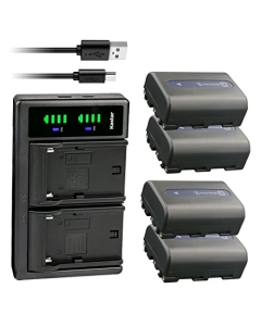 Kastar 4-Pack NP-FM50 Battery and LTD2 USB Charger Replacement for Sony DSC-S75, DSC-S85, DCR-DVD100, DCR-DVD101, DCR-DVD200, DCR-DVD201, DCR-DVD300, DCR-DVD301, DCR-DVD91 Camera