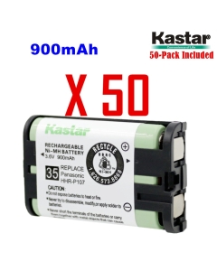 Kastar HHR-P107 Battery (50-Pack), Type 35, NI-MH Battery 3.6V 900mAh, Replacement for Panasonic HHR-P107, HHR-P107A, HHR-P107A/1B, BB-GT1500, BB-GT1540, BB-GT1540B, BB-GTA150, BB-GTA150B, BB-GT1500B