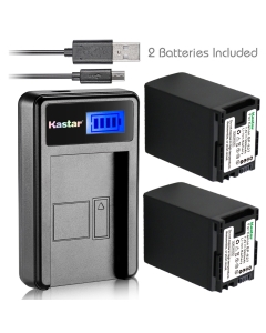 Kastar Battery X2 & Slim LCD USB Charger for Canon BP-827 VIXIA HF10 HF11 HF20 HF21 HF100 HF200 HF G10 HF M30 HF M31 HF M32 HF M40 M41 HF M300 M400 HF S10 S11 S20 S21 S30 S100 S200 HG20 HG21 HG30 XA10
