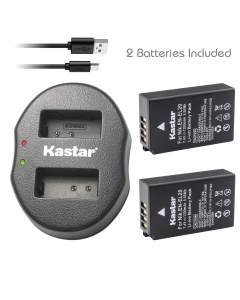 Kastar Battery x2 + Dual Charger for Nikon EN-EL20 EN-EL20A, Nikon Coolpix A, Nikon 1 AW1, Nikon 1 J1, Nikon 1 J2, Nikon 1 J3, Nikon 1 S1, Nikon 1 V3, Nikon DL24-500, Blackmagic Pocket Cinema Camera