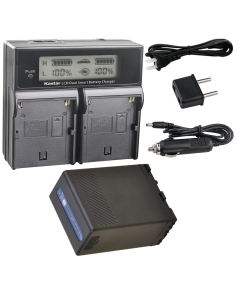 Kastar BP-U68 Battery 1-Pack and CH04 Dual Fast Charger Replacement for Sony BP-U90 BP-U60 BP-U65 BP-U68 Battery, PMW-150P XDCAM EX HD422 PHU-60K PXW-Z450 PXW-Z190 PXW-Z280 PXW-FX6 ILME-FX6 Camcorder