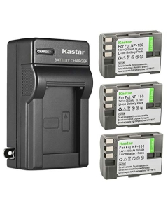Kastar 3-Pack Battery and AC Wall Charger Replacement for Fujifilm NP-150 NP150 FNP150 Battery, Fujifilm BC-150 BC150 Charger, Fujifilm FinePix is Pro, FinePix S5 Pro, FinePix S5 Pro, FinePix is Pro
