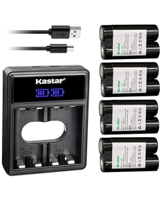 Kastar 4-Pack Battery and Dual Charger Compatible with Logitech 190264-0000, L-LC3 H-AA, L-LC3H-AA Battery, Logitech LX 700 LX700 Cordless Desktop Mouse, URC-LX700, M-BAK89B, RNH-006-1.8, 967418-0403