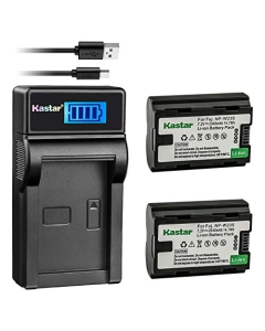 Kastar 2 Pack NP-W235 Battery and LCD USB Charger Compatible with Fujifilm NP-W235 NPW235 Battery, Fujifilm BC-W235 BCW235 Battery Charger, Fujifilm GFX 100S GFX100S Medium Format Mirrorless Camera