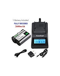 Kastar Ultra Fast Charger(3X Faster) Kit and Battery (1-Pack) for Nik EN-EL15, MH-25 Work with Nik DSLR D750 D7100, D7000, D800E, D800, D610, D600, NIK 1 V1