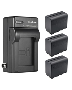 Kastar 3-Pack NP-F960 / NP-F970 Battery and AC Wall Charger Replacement for Feelworld F5 PRO 5.5" Touch Screen DSLR Camera Field Monitor, F5 PRO V2 5.5" Touch Screen 3D LUT DSLR Camera Field Monitor