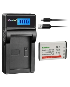 Kastar 1 Pack Battery and LCD USB Charger Compatible with Casio NP-90 NP-90DBA Battery, BC-90L Charger, Casio Exilim EX-FH100 EX-FH100BK Exilim EX-H10 EX-H15 Exilim EX-H20 EX-H20G EX-H20GBK EX-H20GSR