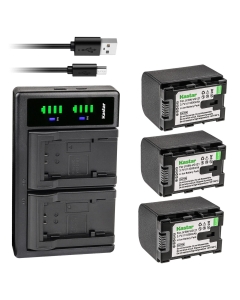 Kastar 3-Pack Battery and LTD2 USB Charger Replacement for JVC GZ-MS110U GZ-MS118 GZ-MS150 GZ-MS210 GZ-MS210AEK GZ-MS210AEU GZ-MS210BEU GZ-MS210BUC GZ-MS210SEK GZ-MS210SEU GZ-MS210U GZ-MS215