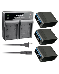 Kastar 3 Pack Battery and Rapid Dual Charger for NP-F990 PRO NP-F960 CCD-TR940 CCD-TR950 CCD-TR97 CCD-TRT97 CCD-TRV101 CCD-TRV119 CCD-TRV15 CCD-TRV16 CCD-TRV17 CCD-TRV201 CCD-TRV215 CCD-TRV25