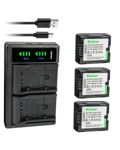 Kastar 3-Pack Battery and LTD2 USB Charger Compatible with Panasonic CGA-DU06, CGR-DU06, CGA-DU07, CGR-DU07, CGA-DU12, CGR-DU12, CGA-DU14, CGR-DU14, CGA-DU21, CGR-DU21 Battery