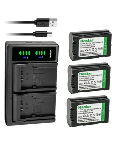 Kastar 3-Pack Battery and LTD2 USB Charger Compatible with Panasonic CGR-S602, CGR-S602A, CGR-S602A/1B, CGR-S602E/1B, CGR-S602SE, CGR-S603, CGR-S603A/1B, DMW-BL14 Battery