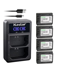 Kastar 4-Pack NP-FZ100 Battery and LED2 USB Charger Compatible with Sony FX3, FX30 Digital Cinema Camera, Cinema Line FX30 Super 35 Camera, Alpha 9 α9, Alpha A9 / ILCE-9, Alpha A 9 Camera