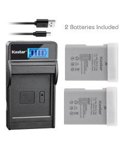 Kastar Battery (X2) & Slim LCD Charger for Nik EN-EL14a, EN-EL14, ENEL14A, ENEL14 EL14 & Nik Coolpix P7000 P7100 P7700 P7800, D3100, D3200, D3300, D3400, D5100, D5200, D5300 DSLR, Df DSLR, D5600
