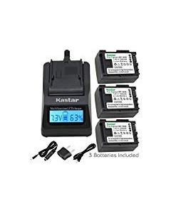 Kastar Ultra Fast Charger (3X Faster) Kit and BP808 Battery (3-Pack) for BP-807, BP-808, BP-809 and HFM400 HF100 M300 S100 S200 FS36 FS37 HF200 HFS11 HF100 HF20 HG21 FS406 Cameras