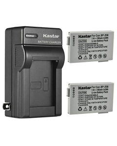 Kastar 2-Pack Battery and AC Wall Charger Replacement for Canon DC201, DC210, DC211, DC220, DC230, iViS DC22, iViS DC50, iViS DC200, Elura 100, FVM300, IXY DVS1, MVX1Si, MVX430, MVX450, MVX460 Cameras