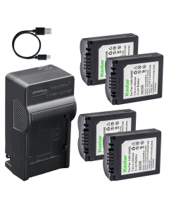 Kastar 4-Pack Battery and AC & USB-C Charger, Compatible with Panasonic DMW-BMA7 CGA-S006 S006E and Leica BP-DC5, Works with Panasonic Lumix DMC-FZ7 FZ8 FZ18 FZ28 FZ30 FZ35 FZ38 FZ50 & Leica V-LUX1