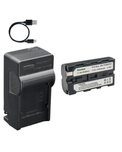 Kastar 1-Pack Battery and AC & USB-C Charger, Compatible with NP-F550 NP-F570 NP-F750 NP-F970, for Camera Field Monitors Video Assist Ninja V LUT7 F5 Pro Cine 7