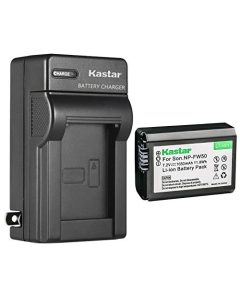 Kastar 1-Pack NP-FW50 Battery and AC Wall Charger Replacement for Sony ILCE-7SM2, Alpha 7S II, α7S II, a7S II, ILCE-QX1, ILCE-QX1L, NEX-3, NEX-3N, NEX-5, NEX-5N, NEX-5R, NEX-5T, NEX-6, NEX-7, ZV-E10