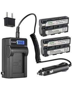 Kastar 2-Pack NP-F570 Battery and LCD AC Charger Compatible with DCR-VX2000 DCR-VX2000E DCR-VX2001 DCR-VX2100 DCR-VX2100E DCR-VX700 DCR-VX9 DCR-VX9000 DSR-DU1 DSR-200 DSR-PD100 DSR-PD150