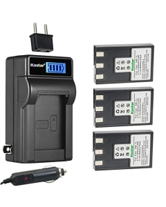 Kastar 3-Pack NB-1L Battery and LCD AC Charger Compatible with Canon NB-1L, NB-1LH Battery, Canon CB-2L, CB-2LS CB-2LSE, CBC-NB1 Charger, Canon PowerShot S400, PowerShot S410, PowerShot S500 Cameras
