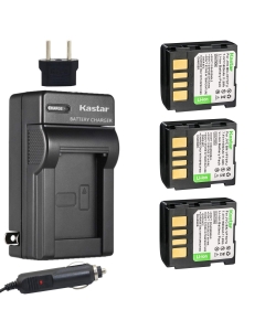 Kastar BN-VF707 Battery (3-Pack) and Charger Kit for JVC GZ-DF240, GZ-DF270, GZ-DF470, GZ-MG27, GZ-MG37, GZ-MG39, GZ-MG40, GZ-MG47, GZ-MG50, GZ-MG57, GZ-MG67, GZ-MG70, GZ-MG77, GZ-MG500, GZ-MG505