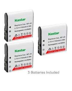 Kastar CNP-40 Battery (3-Pack) for Kodak LB-060 AZ521 AZ361 AZ501 AZ522 AZ362 AZ526 and HP D3500 SKL-60 V5060H V5061U Cameras