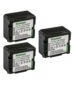 Kastar 3-Pack Battery Replacement for Panasonic SDR-H40, SDR-H40P, SDR-H41, SDR-H48GK, SDR-H50, SDR-H60, SDR-H60S, SDR-H60P, SDR-H68GK, SDR-H79, SDR-H79K, SDR-H79P, SDR-H80, SDR-H80A, SDR-H80K