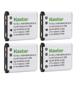 Kastar Battery (4-Pack) for Fujifilm NP-45 NP-45A NP-45B NP-45S & Fujifilm FinePix XP20 XP22 XP30 XP50 XP60 XP70 XP80 XP90 T350 T360 T400 T500 T510 T550 T560 JX500 JX520 JX550 JX710 JZ260 JZ305 JZ310