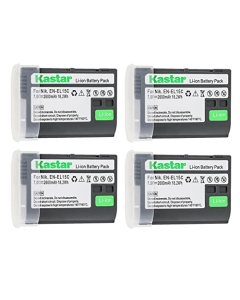 Kastar 4-Pack Battery Replacement for Nikon EN-EL15, EN-EL15a, EN-EL15b, EN-EL15c, EN-EL15e Battery, Nikon MH-25, MH-25a, MH-25b Charger, Nikon MB-D11, MB-D12, MB-D14, MB-D15, MB-D16, MB-D18 Grips
