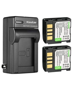 Kastar 2-Pack BN-VF707U Battery and AC Wall Charger Replacement for JVC GR-DF590 GR-X5AA GR-X5AC GR-X5AG GR-X5AH GR-X5E GR-X5EK Camera, JVC BN-VF707US BN-VF714US BN-VF733US Battery