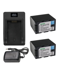 Kastar 2-Pack Battery and Ultrafast Charger Replacement for JVC BN-VC264G BN-VC296G Battery, JVC GY-HC500 Series Camcorder, JVC Connected CAM GY-HC500E GY-HC500U, JVC GY-HC 550 GY-HC 550E Camcorder