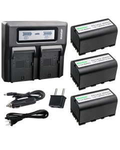 Kastar 3 Pack Battery and LCD Dual Fast Charger for Leica 724117 733269 733270 T733270 772806 Leica GEB70 GEB90 GEB111 GEB171 GEB211 GEB212 GEB221 GEB241 GEB371 GKL311 TS12 TS16 TC1200 TS1200 TPS1200