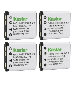 Kastar Li-42B Battery 4-Pack Replacement for Slimline Super Slim XS7, XS70, XS8, XS80, Ricoh DM-6370, DS-6365, SL-58, SL68, Intova SP-8, Polaroid CTA-00730S, Polaroid T730, T831, T833 Camera