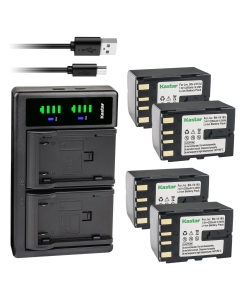 Kastar 4-Pack Battery and LTD2 USB Charger Replacement for JVC GR-DVL607, GR-DVL610, GR-DVL700, GR-DVL707, GR-DVL710, GR-DVL715, GR-DVL720, GR-DVL722, GR-DVL725, GR-DVL728, GR-DVL765, GR-DVL767