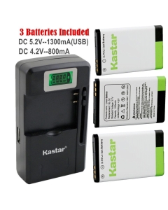 Kastar BL-5C Battery (3-Pack) and Intelligent Mini Travel Charger (with high Speed Portable USB Charge Function) for Nokia and Canon LP-E6