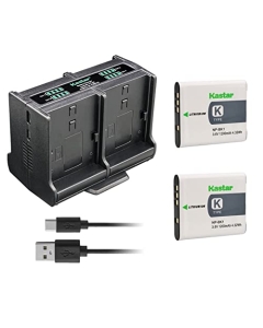 Kastar 2-Pack Battery and Quadruple Charger Compatible with Sony Webbie MHS-PM1, Bloggie MHS-CM5 MHS-PM5, Cyber-Shot DSC-S750 DSC-S780 DSC-S950 DSC-S980 DSC-W180 DSC-W190 DSC-W370 Digital Camera