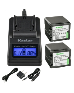 Kastar Fast Charger + VW-VBG260 Battery 2-Pack for AG-AC7 AG-AF100 AG-HMC40 AG-HMC80 AG-HMC150 HDC-HS250 HDC-HS300 HDC-HS700 HDC-SD600 HDC-SD700 HDC-SDT750 HDC-TM300 HDC-TM700 SDR-H80 Camera