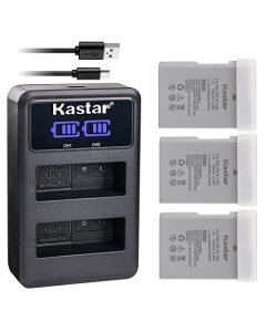 Kastar 3-Pack EN-EL14A Battery and LED2 USB Charger Compatible with Nikon D3300 DSLR Camera, D3400 DSLR Camera, D3500 DSLR Camera, D5100 DSLR Camera, D5200 DSLR Camera, D5300 DSLR Camera