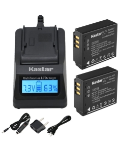 Kastar Ultra Fast Charger and Battery (2-Pack) Replacement for Panasonic Lumix CGA-S007, CGA-S007A and DMW-BCD10 and Lumix DMC-TZ1, DMC-TZ2, DMC-TZ3, DMC-TZ4, DMC-TZ5, DMC-TZ11, DMC-TZ15, DMC-TZ50