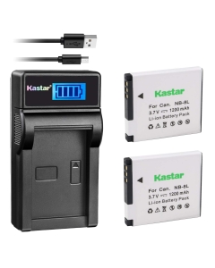 Kastar Battery (X2) & LCD Slim USB Charger for Canon NB-8L, NB8L, CB-2LAE and Canon PowerShot A2200, PowerShot A3000 is, PowerShot A3100 is, PowerShot A3200 is, PowerShot A3300 is Cameras
