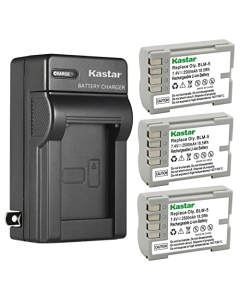 Kastar 3-Pack Battery and AC Wall Charger Replacement for Olympus BLM-5, PS-BLM5, EA-BLM5 Battery, Olympus BCM-5 Charger, Olympus E-1 E1, E-3 E3, E-30 E30, E-5 E5 Camera, Olympus HLD-4 Battery Grip