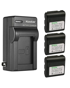 Kastar 3-Pack Battery and AC Wall Charger Compatible with Sharp VL-E660, VL-E660S, VL-E660U, VL-E665U, VL-E680, VL-E680H, VL-E680S, VL-E680U, VL-E685U, VL-E700, VL-E700U, VL-E720, VL-E720H, VL-E720U