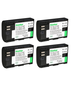 Kastar 4-Pack LP-E6P Rechargeable High-amperage Lithium-ion Battery Replacement for Canon LPE6P Battery, Canon LC-E6 and Canon LC-E6E Battery Chargers, Canon EOS R5 Mark II Mirrorless Camera