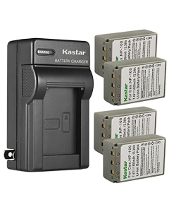 Kastar 4-Pack Battery and AC Wall Charger Replacement for Casio NP-100 CNP100 NP-100L NP-100DBA Battery, Casio BC-100L Charger, Casio Exilim Pro EX-F1 EXF1, Casio Exilim Pro EX-F1BK EXF1BK Cameras