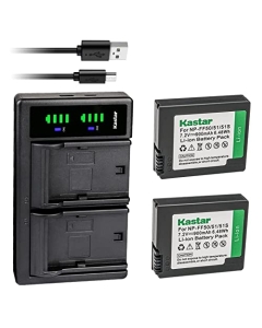 Kastar 2-Pack NP-FF50 Battery and LTD2 USB Charger Compatible with Sony NP-FF50, NP-FF51, NP-FF51S Battery, Sony DCR-PC108, DCR-PC108E, DCR-PC109, DCR-PC109E, DCR-PC350, DCR-PC350E Camera