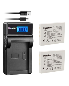 Kastar Battery (X2) & Slim LCD Charger Replacement for FNP-40, CGA-S004, KLIC-7005, SLB-0737, SLB-0837, NP-40, D-Li8, Dli-102, NP-1 and DE-992